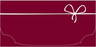 Конверт для денег, Изящный бантик, Бордовый, 5 шт.