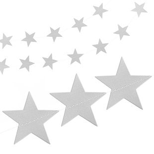 Гирлянда-подвеска Звезда, Серебро, 220 см, 6 см*20 шт, 1 упак.