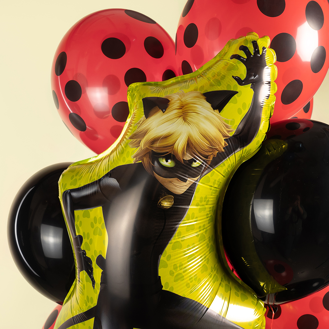 Шар (35''/89 см) Фигура, Супер-кот (Леди Баг), 1 шт.