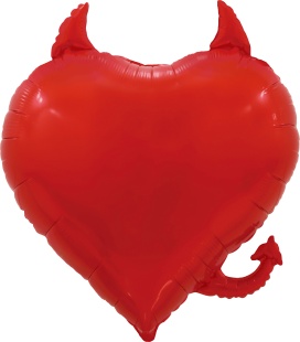 Шар (30''/76 см) Сердце, Чертенок, Красный, 1 шт. в уп.