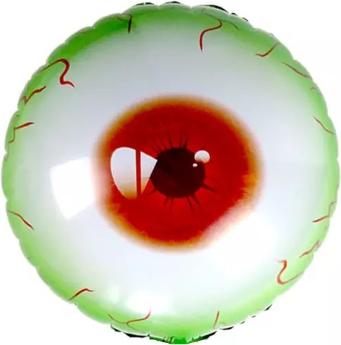 Шар (18''/46 см) Круг, Хэллоуин, Глаз Монстра, Зеленый, 1 шт.