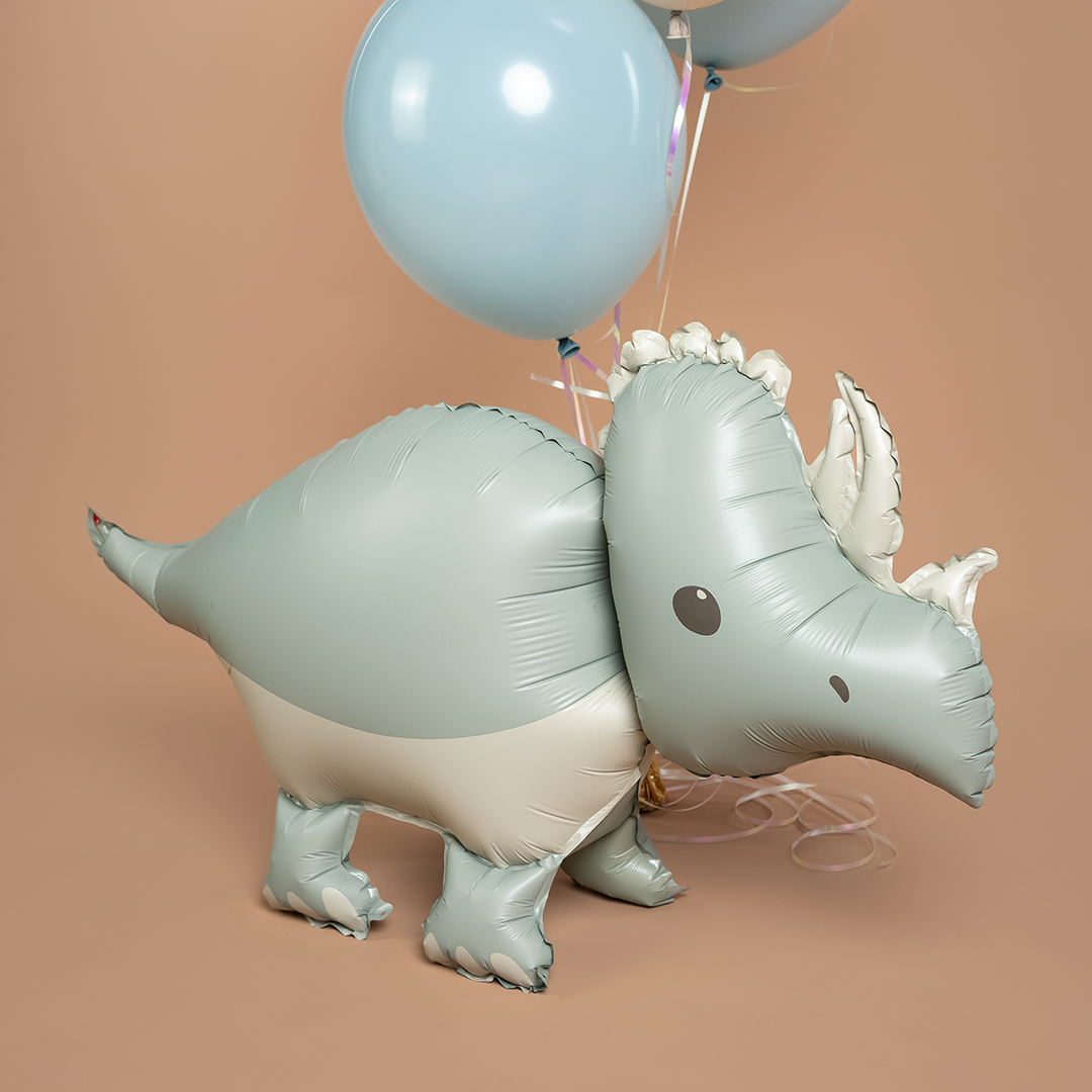 Шар 3D (40''/102 см) Фигура, Динозавр Трицератопс, Сатин, 1 шт.