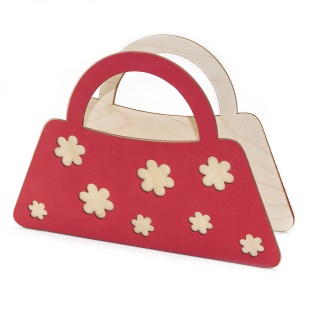 Декоративный ящик Сумочка, Цветочная полянка, Красный, 26*18*8 см, 1 шт. 
