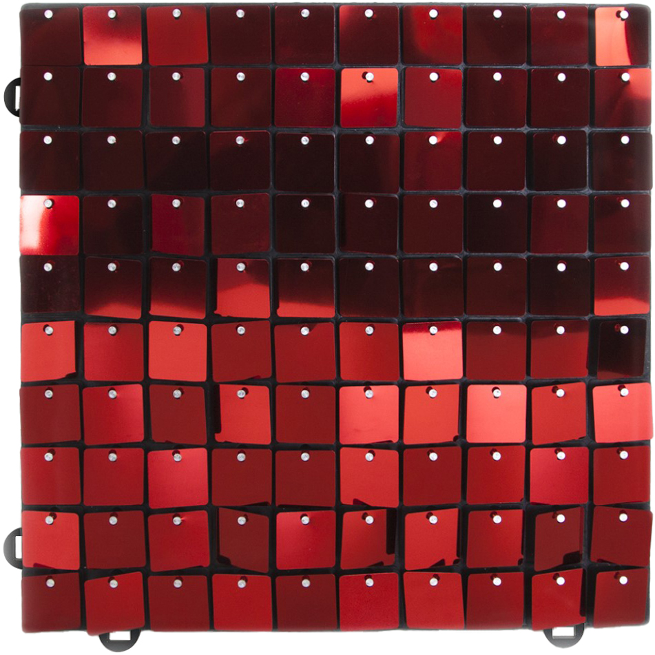 Декоративная панель Пайетки, 30*30 см. Красный, Металлик, 1 шт.