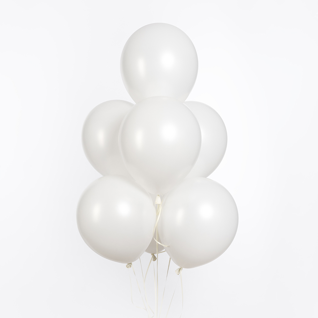 Шар (12''/30 см), Белый, лайт, пастель, 100 шт.