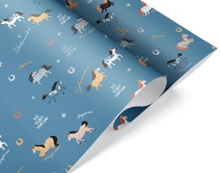 Упаковочная бумага 80гр (0,7*1 м) Лошадки, 10 шт.