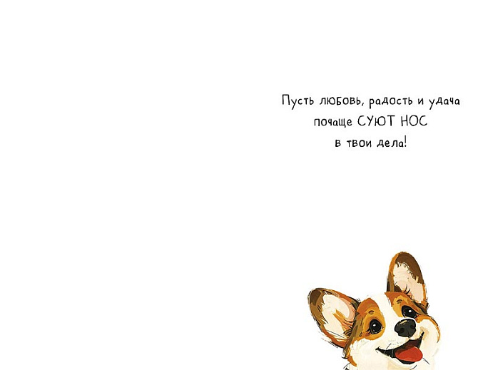 Открытка, С Днем Рождения! (корги), 12,1*18,3 см, 5 шт.