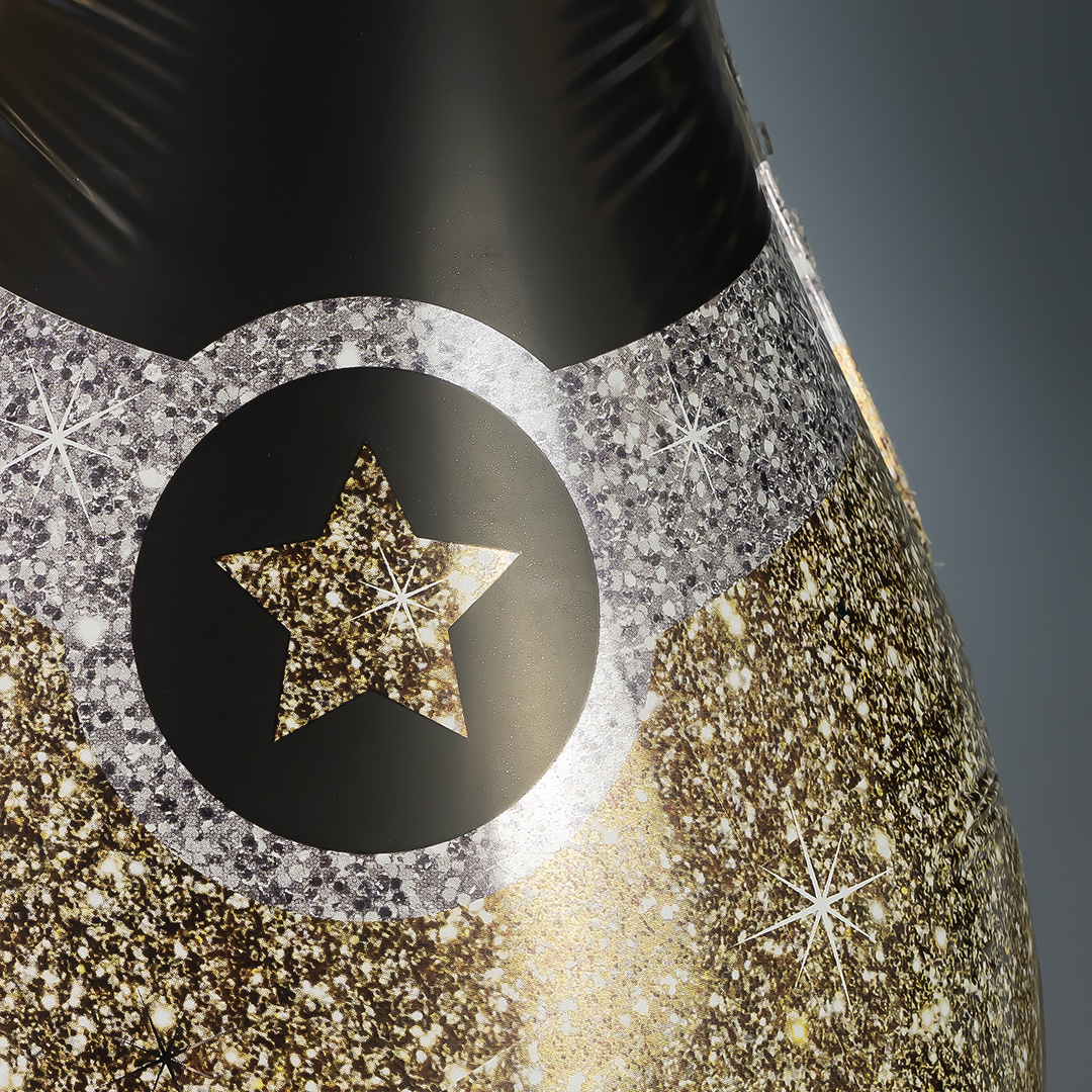 Шар (39''/99 см) Фигура, Бутылка Шампанское, Новогодние пузырьки, 1 шт.