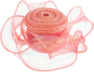 Лента декоративная (4 см*9,14 м) Органза с леской, Утренняя роза, Хамелеон, 1 шт.