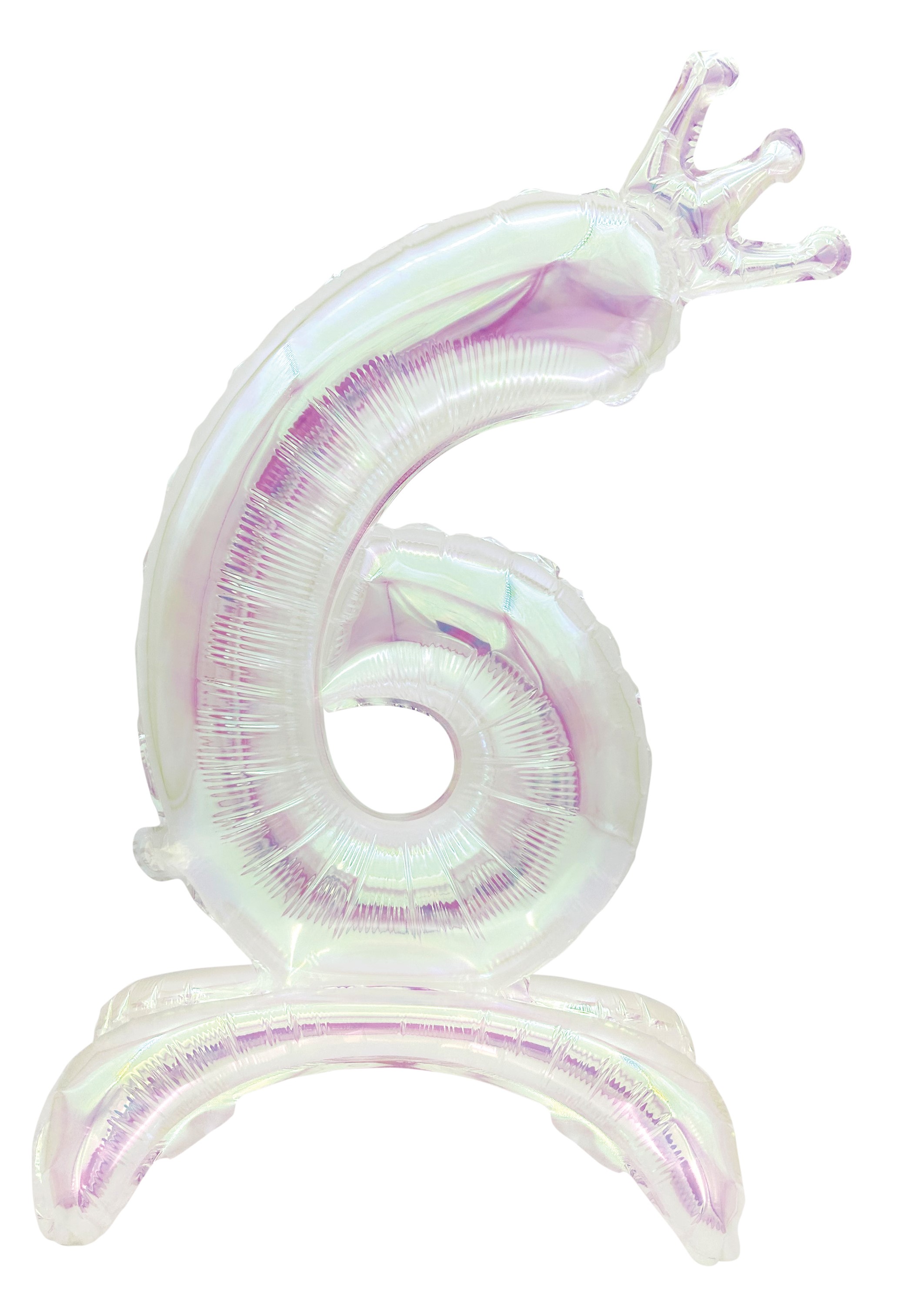 Шар (32''/81 см) Цифра на подставке, 6 Корона, Хамелеон, Хамелеон, 1 шт. в уп.