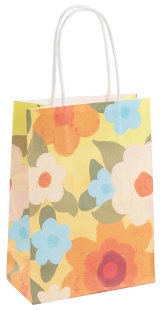 Пакет подарочный, Крафт 120гр, Цветочное настроение, Дизайн №4, 21*15*8 см, 1 шт.