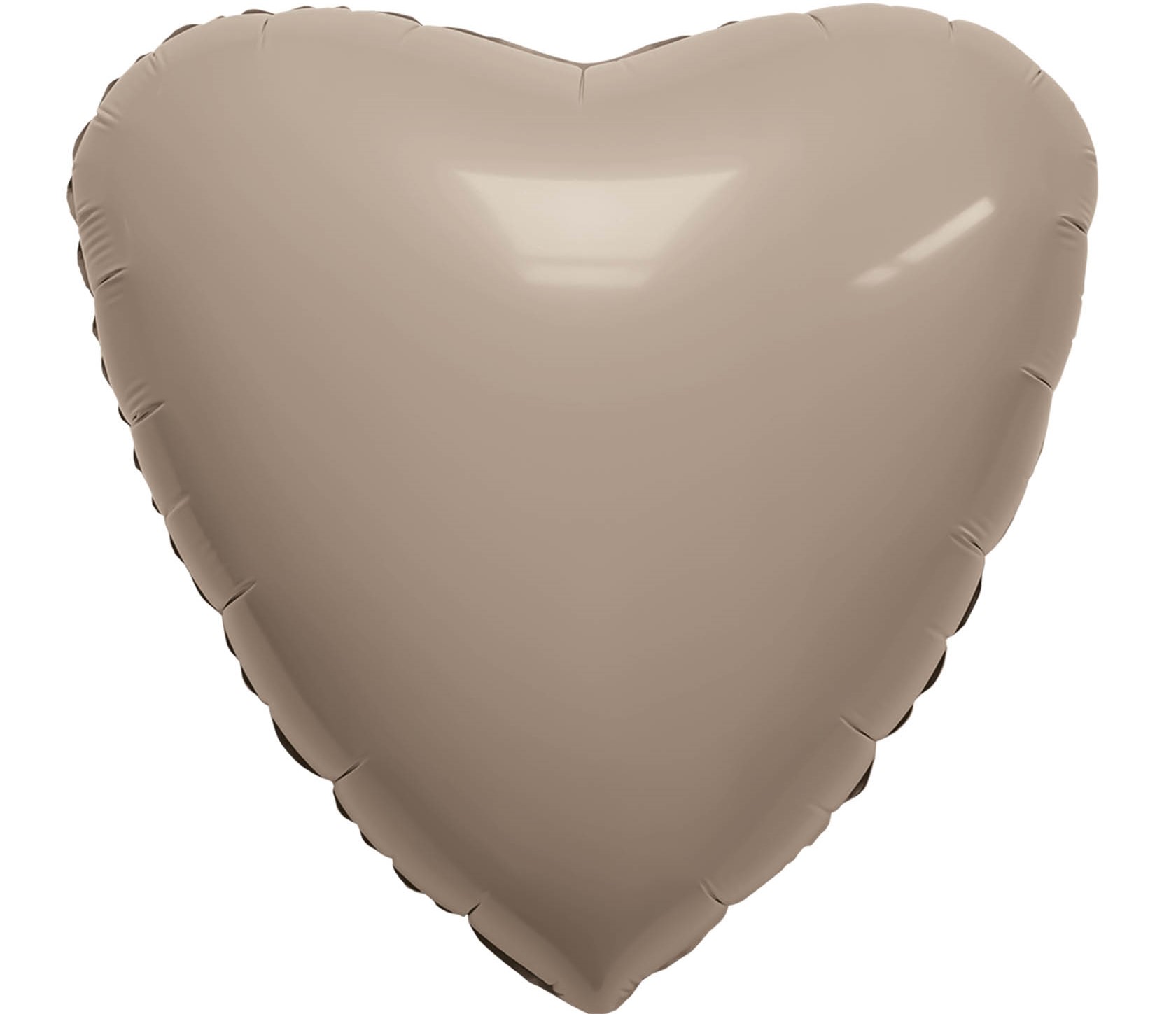 Шар (19''/48 см) Сердце, Мистик, Кофе Латте, Сатин, 1 шт.