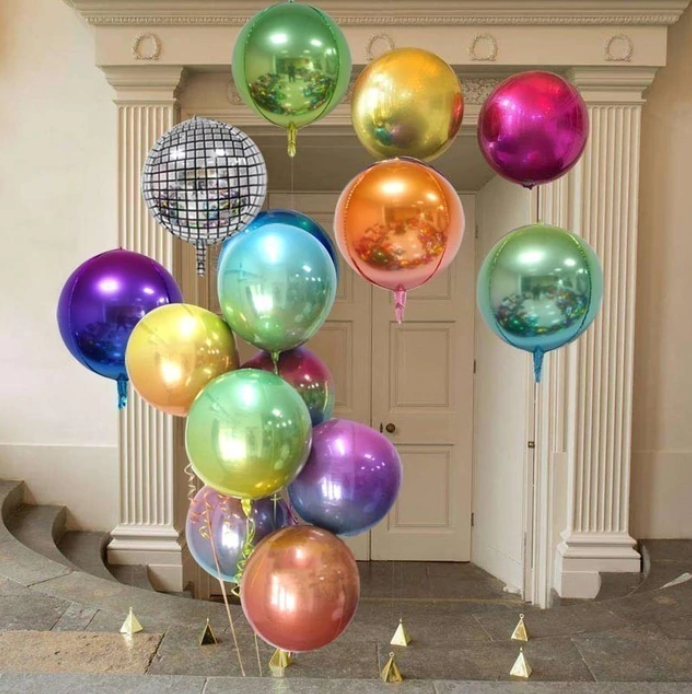 Шар 3D (22''/56 см) Сфера, Радужный, Градиент, 1 шт.