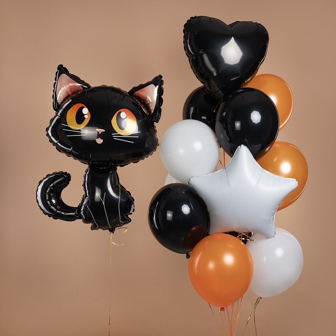 Шар (36''/91 см) Фигура, Котенок, Черный, 1 шт.