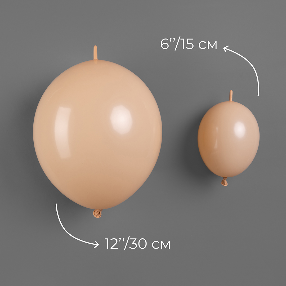 Шар (6''/15 см) Линколун, Бежевый, пастель ретро, 100 шт.
