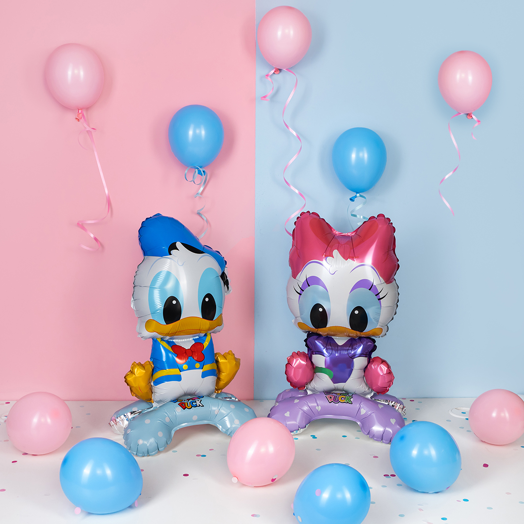 Шар 3D (24''/61 см) Фигура на подставке, Утенок Дак, 1 шт. в уп.
