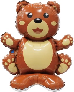 Шар 3D (23''/58 см) Фигура на подставке, Мишка, 1 шт. в уп.