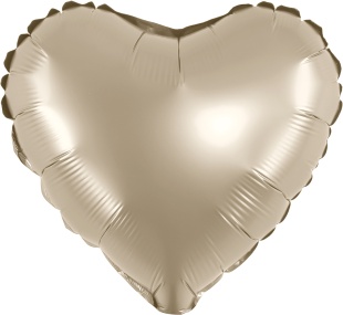 Шар с клапаном (10''/25 см) Мини-сердце, Белое золото, Сатин, 1 шт.
