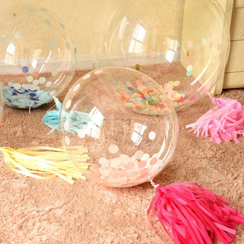 Шар (12''/30 см) Мини-сфера, Deco Bubble (синяя упаковка), Прозрачный, Кристалл, 10 шт. в уп.