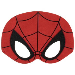 Маска карнавальная, из фетра, Человек Паук, Дизайн №1, Красный, 18*13 см, 1 шт. 