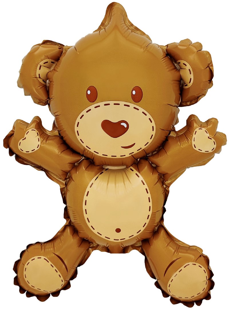 Шар с клапаном (16''/41 см) Мини-фигура, Медвежонок, 1 шт.