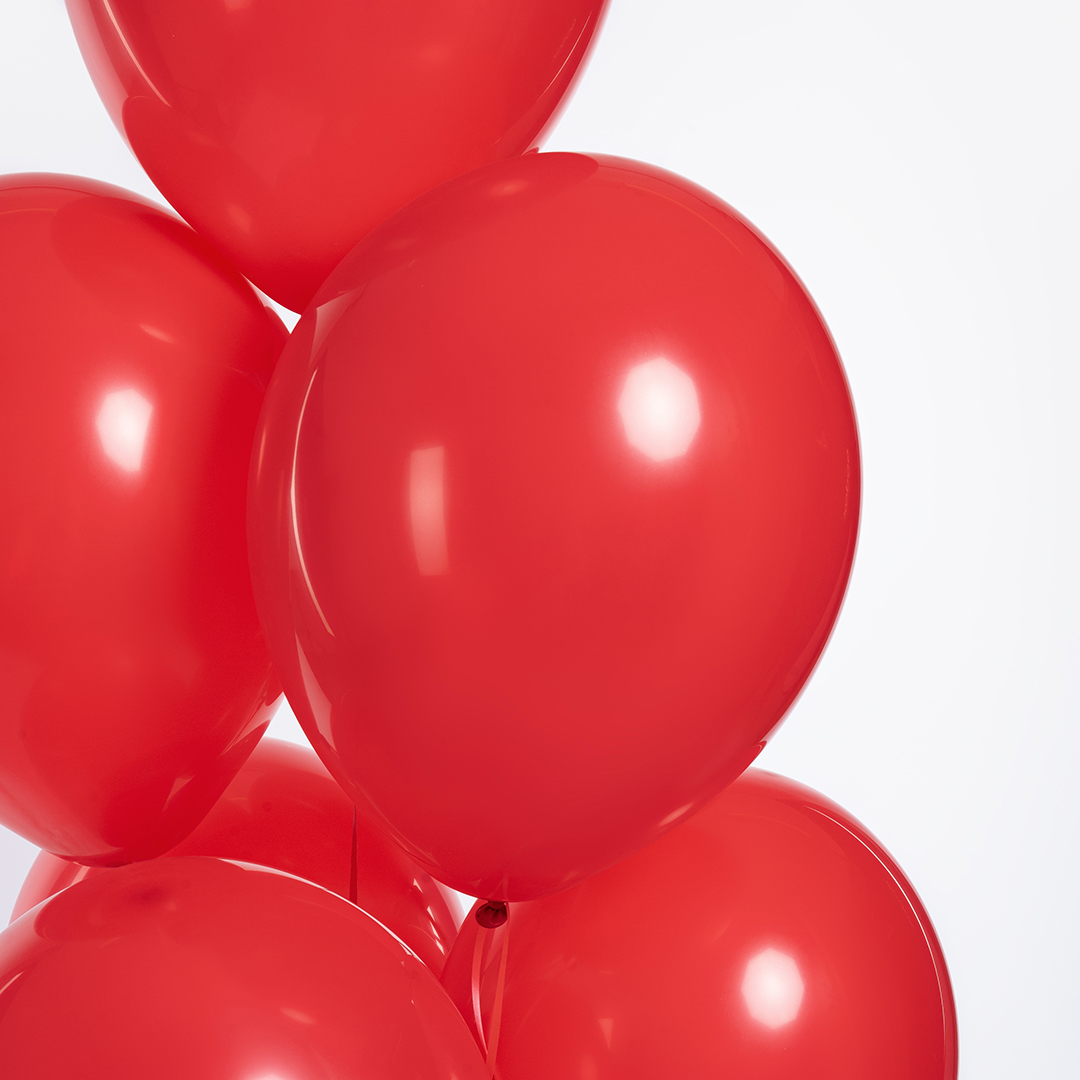 Шар (12''/30 см), Красный, пастель, 100 шт.