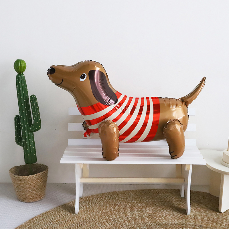 Шар (27''/69 см) Фигура 3D, Таксик в свитере, 1 шт. в уп.