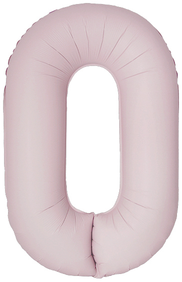 Шар (40''/102 см) Цифра, 0 Slim, Пыльная роза, Сатин, 1 шт. в уп.