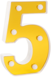Световая фигура Цифра, 5, 16 см. Золото, 1 шт.
