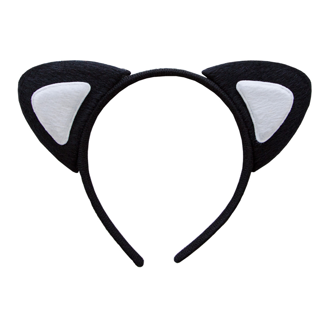 Ободок Кошечка, Черный/Белый, 1 шт. 