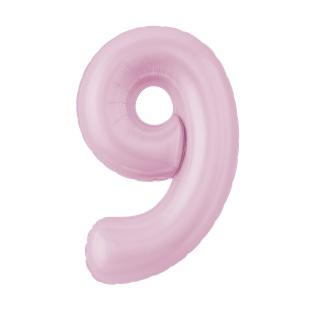 Шар (40''/102 см) Цифра, 9 Slim, Зефирный, 1 шт. в уп.