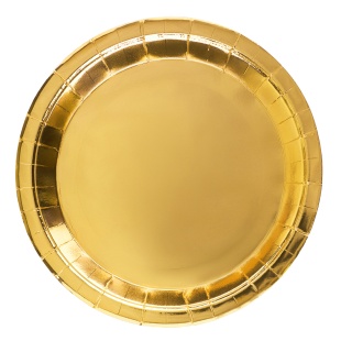 Тарелки (9''/23 см) Золото, Металлик, 6 шт.