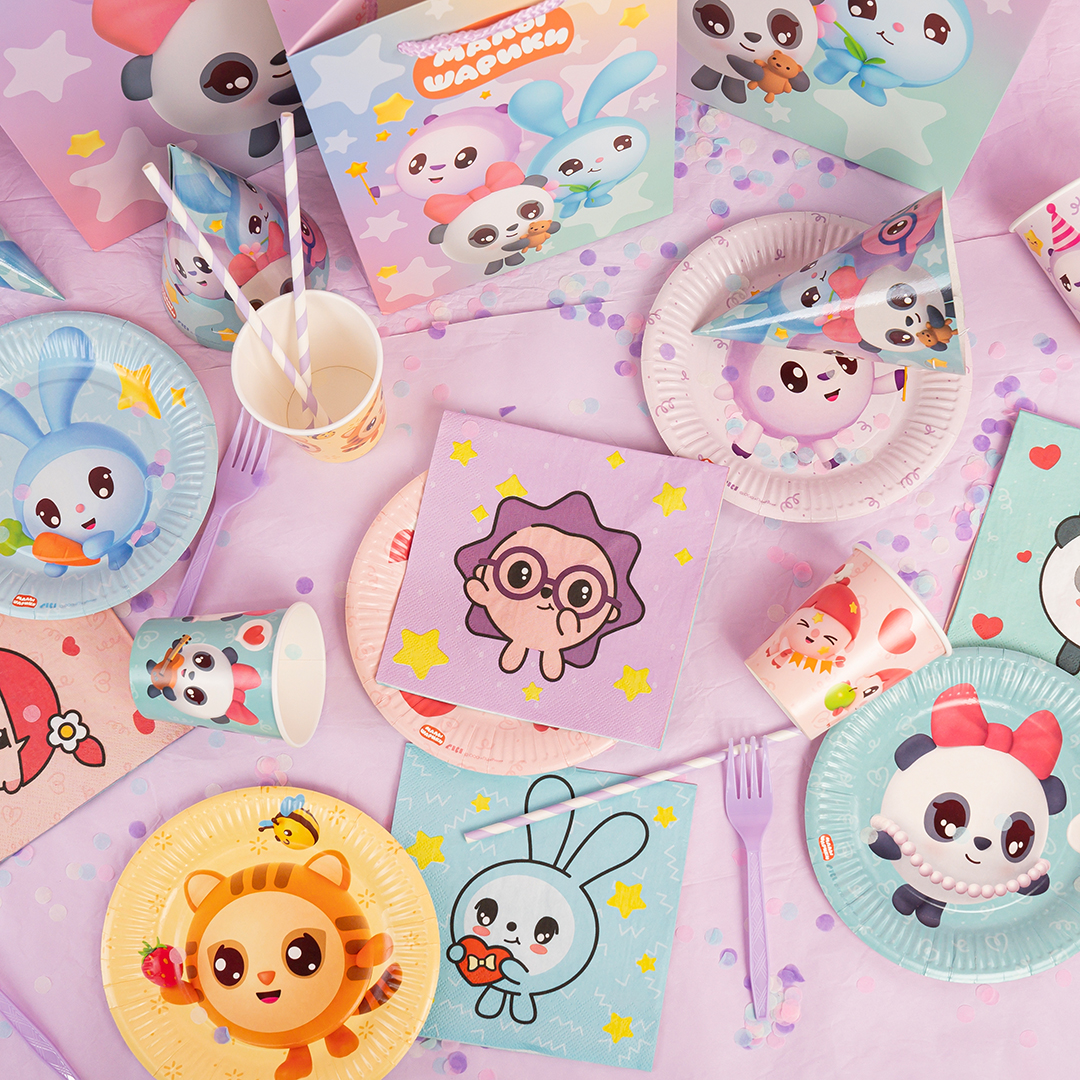 Тарелки (7''/18 см) Малышарики, Ассорти, 6 шт.