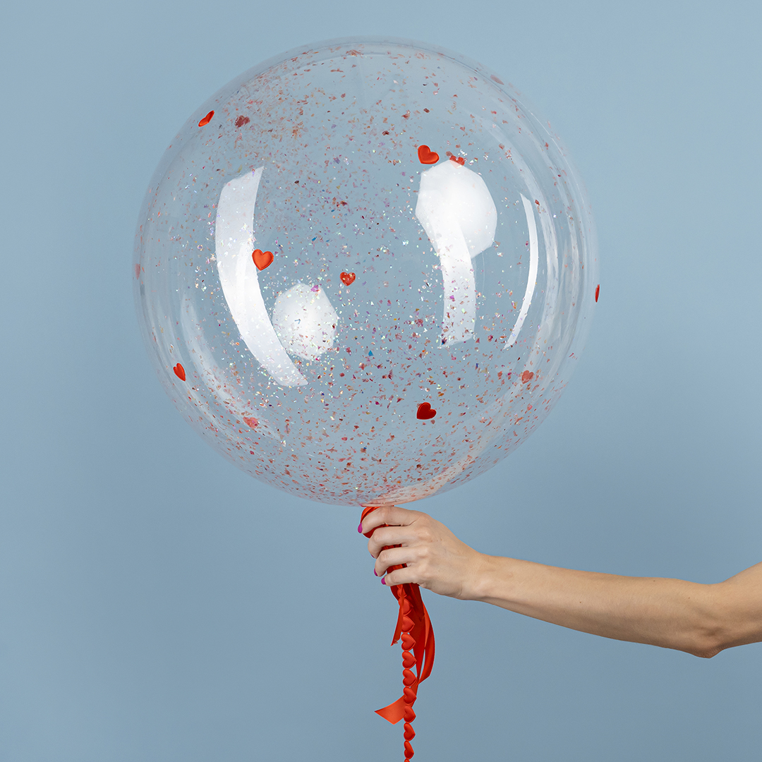 Шар (24''/61 см) Сфера, Deco Bubble (синяя упаковка), Прозрачный, Кристалл, 10 шт. в уп.