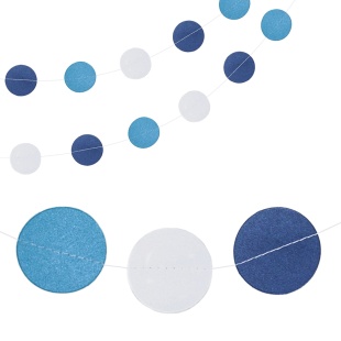 Гирлянда-подвеска Круг, Голубой микс, Перламутр, 250 см, 1 упак.