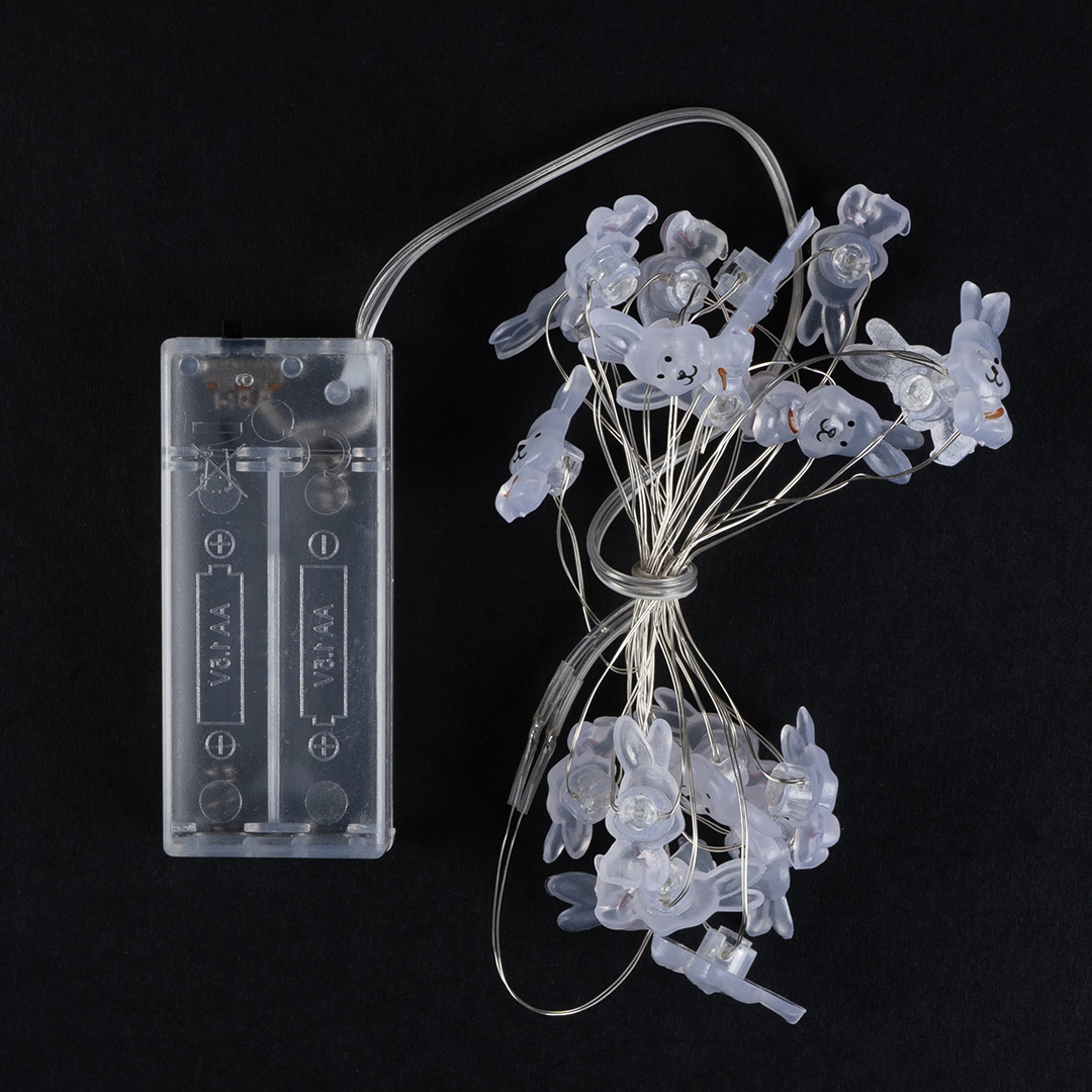 Светодиодная гирлянда Зайчики, 20 Led, IP14, 2 м. Белый, 1 шт.