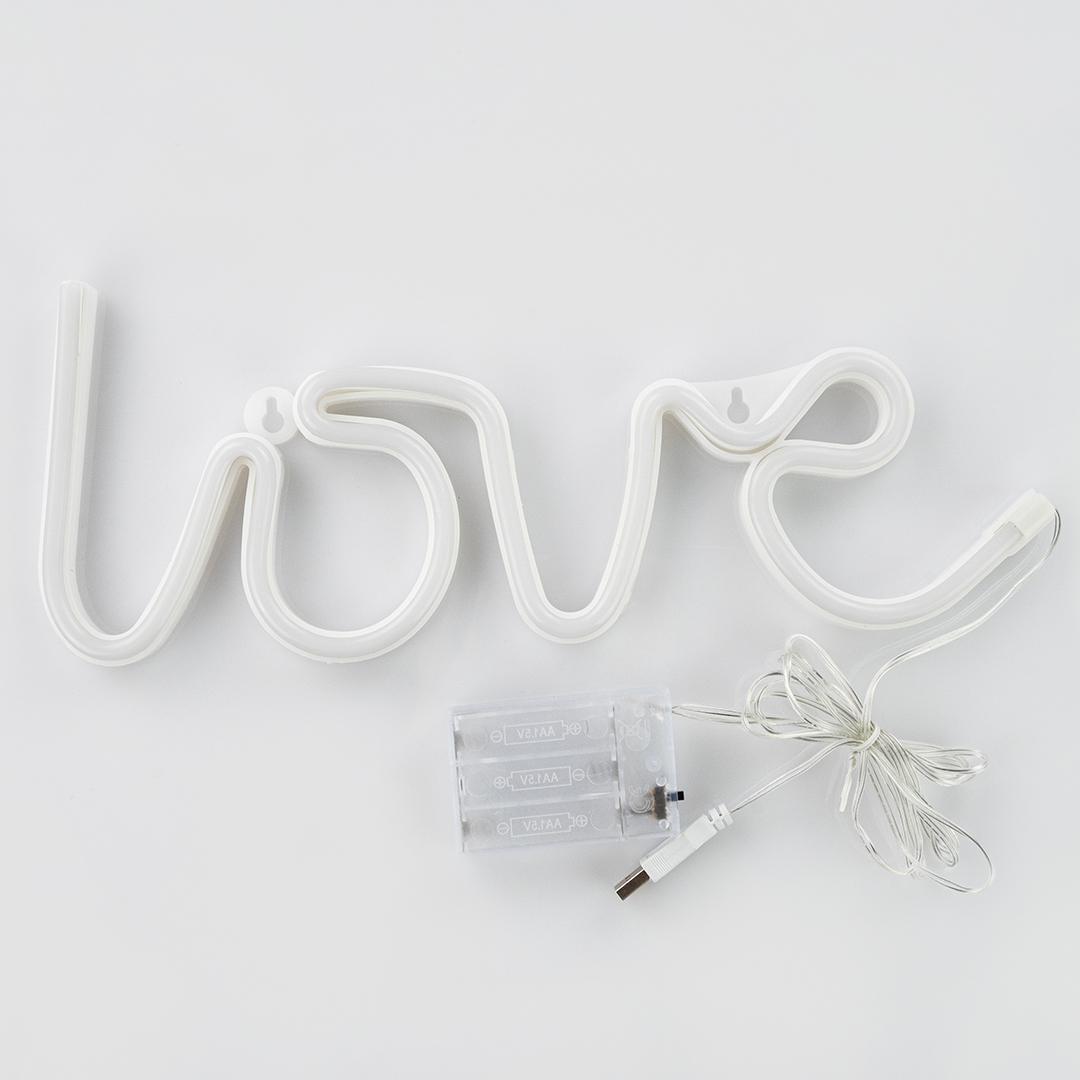 Световая надпись Love, 13*35 см. Красный, 1 шт.