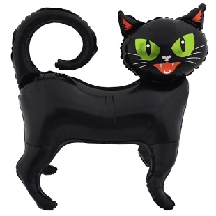 Шар 3D (24''/61 см) Фигура, Черный кот, 1 шт. в уп.