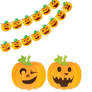 Гирлянда Тыквы, Оранжевый, 500 см, 16 см*8 шт, 1 упак.