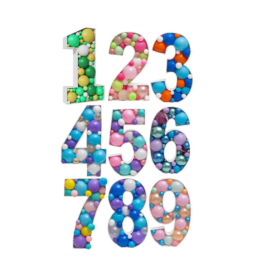 Каркас для аэромозаики, Цифра, 3, Белый, 120 см, 1 шт. 