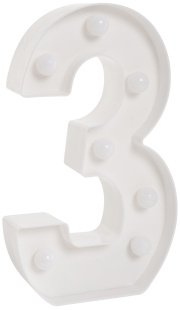 Световая фигура Цифра, 3, 21 см. Белый, 1 шт.