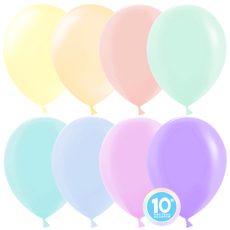 Шар (10''/25 см) Ассорти, макарунс, 100 шт. Шар (10''/25 см) Ассорти, макарунс, 100 шт.