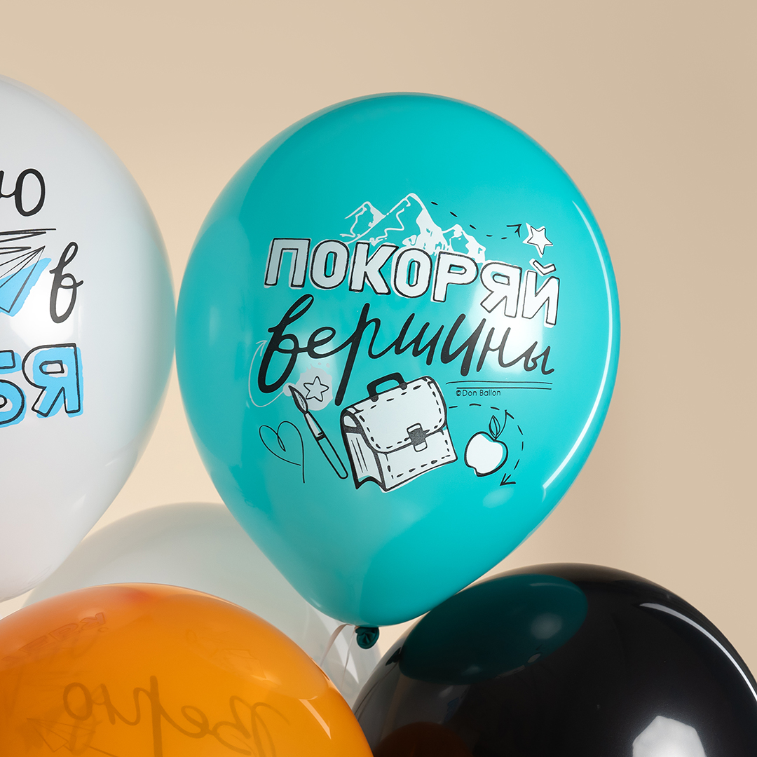 Шар (12''/30 см) Покоряй Вершины ..., Ассорти, пастель, 2 ст, 25 шт.