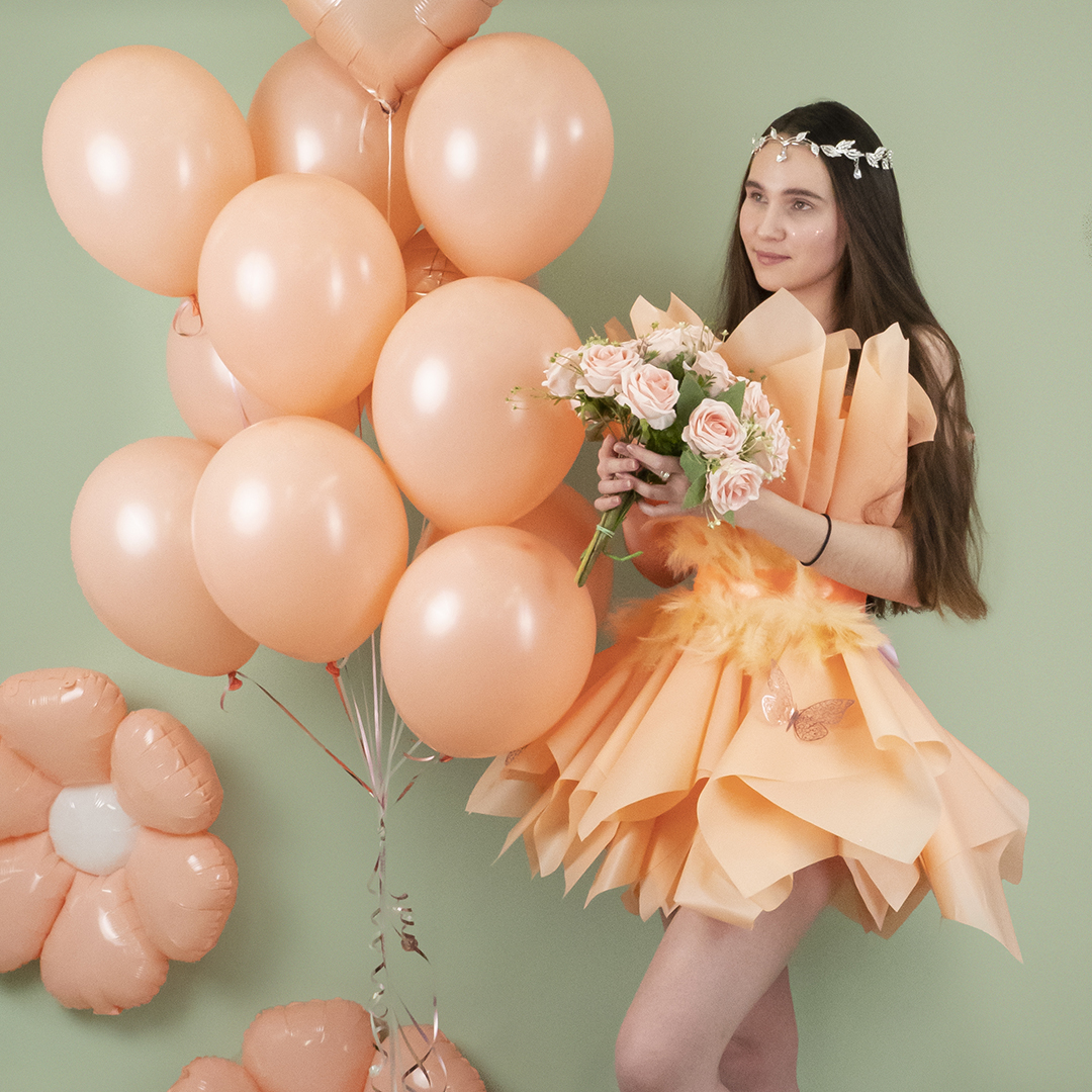 Шар (12''/30 см) Персиковый, пастель, 100 шт.