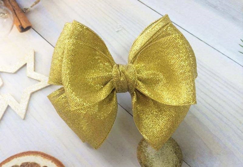 Лента парча (1,2 см*22,85 м) Мерцающий блеск, Золото, Металлик, 1 шт.