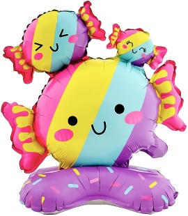 Шар 3D (19''/48 см) Фигура на подставке, Конфетки, 1 шт. в уп.