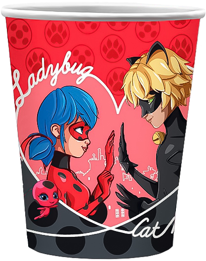 Стаканы (250 мл) Леди Баг и Супер-кот, 6 шт.