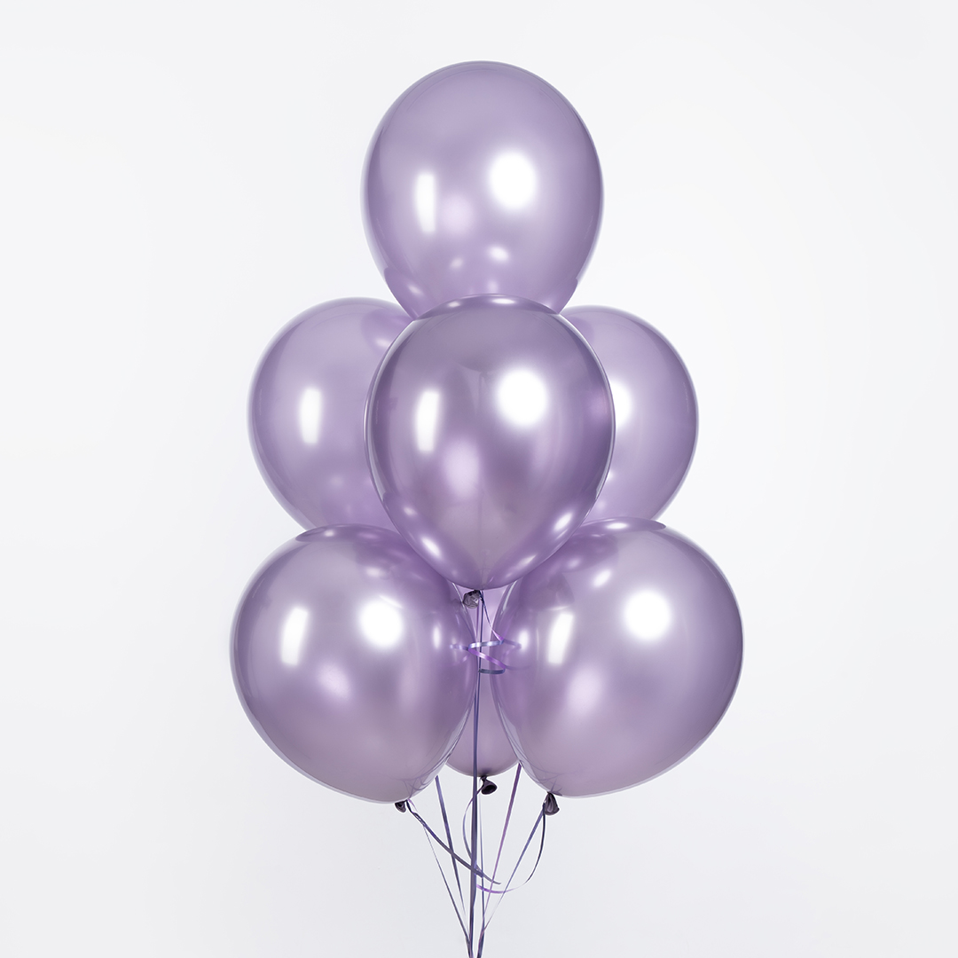 Шар (12''/30 см), Ретро, Нежная сирень, хром, 50 шт.