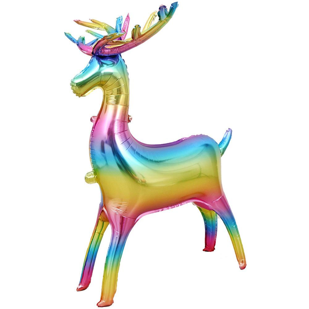 Шар 3D (69''/175 см) Фигура, Олень, Радужный, Градиент, 1 шт. в уп.