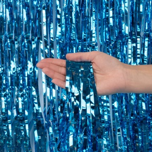 Занавес Дождик Звезды Люкс, Бирюзовый, Металлик, 100*200 см, 1 шт.